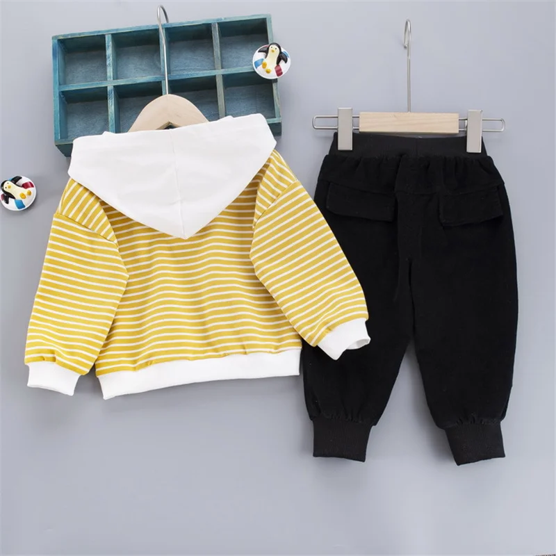 

Boys Clothes Suit For Kids Clothes Set Baby Striped Hoodies+Pants Infants Tops+Trousers 2PCS Autumn Winter Casual Warm