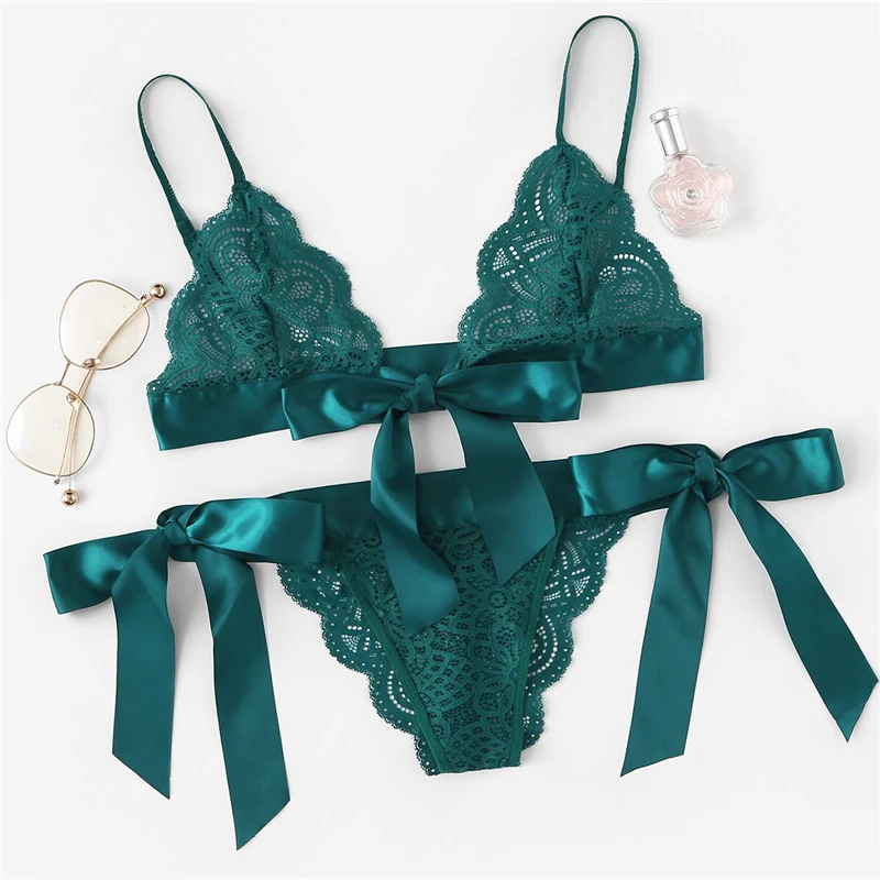 

Christmas Flirt Sexy Lingerie Sexy Lingerie Bow Lace Three Point Valentine's Day Sexy Set Exotic Set