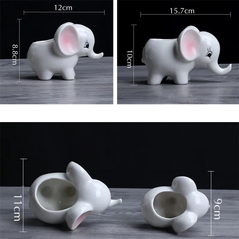 Мультяшные цветочные горшки с милым слоном суккулентное растение керамический