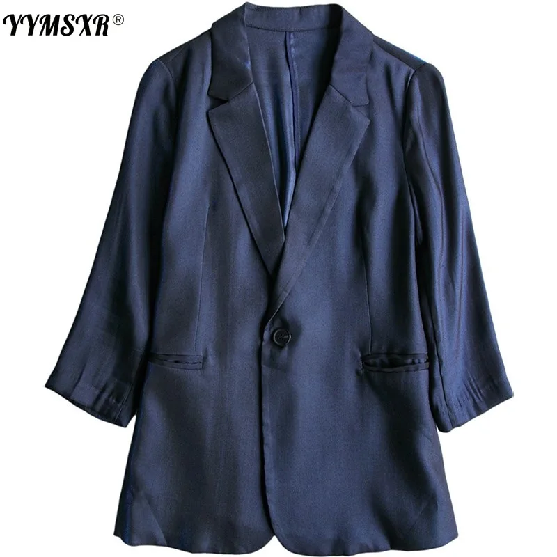 

Women's Suit Large Size Summer Thin Single Button Suit Jacket High Quality Half Sleeve Female Jacket Blazer Female
