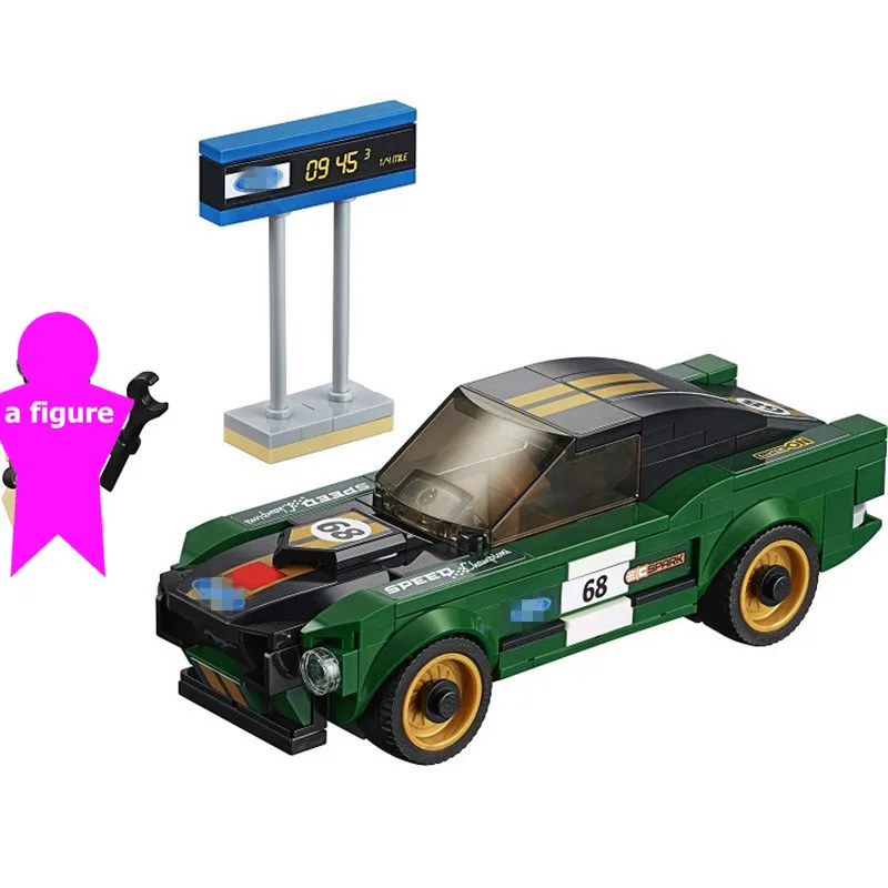 Набор строительных блоков City SPEED CHAMPIONS 1968 Ford Mustang Fastback Классическая модель детские