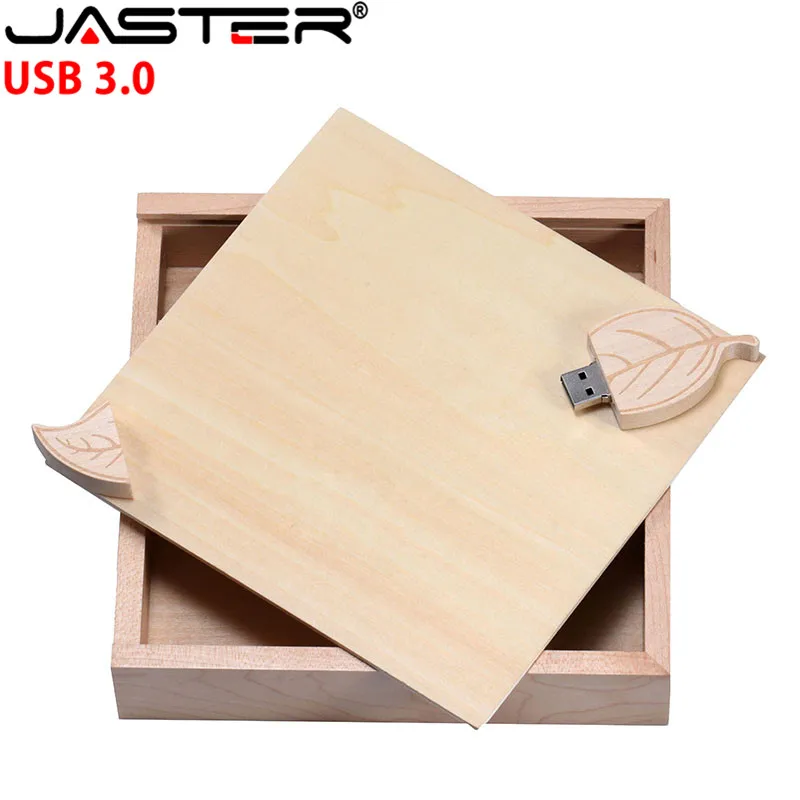 Флэш накопитель JASTER с деревянными листьями USB 3 0 4 ГБ 8 16 32 128 флэш (170*170*35 мм)