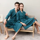 Халат вафельный Мужской Быстросохнущий, длинный модный халат для влюбленных, халат-кимоно с водопоглощением, размеры 3XL, весна-осень