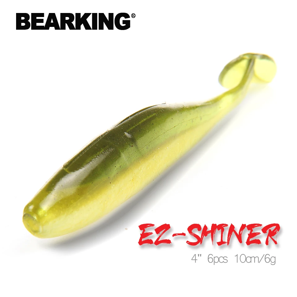 Bearking популярная приманка для рыбалки, мягкая профессиональная приманка, 4 дюйма, 6 шт., 10 см/6 г, качественный искусственный карп, воблеры