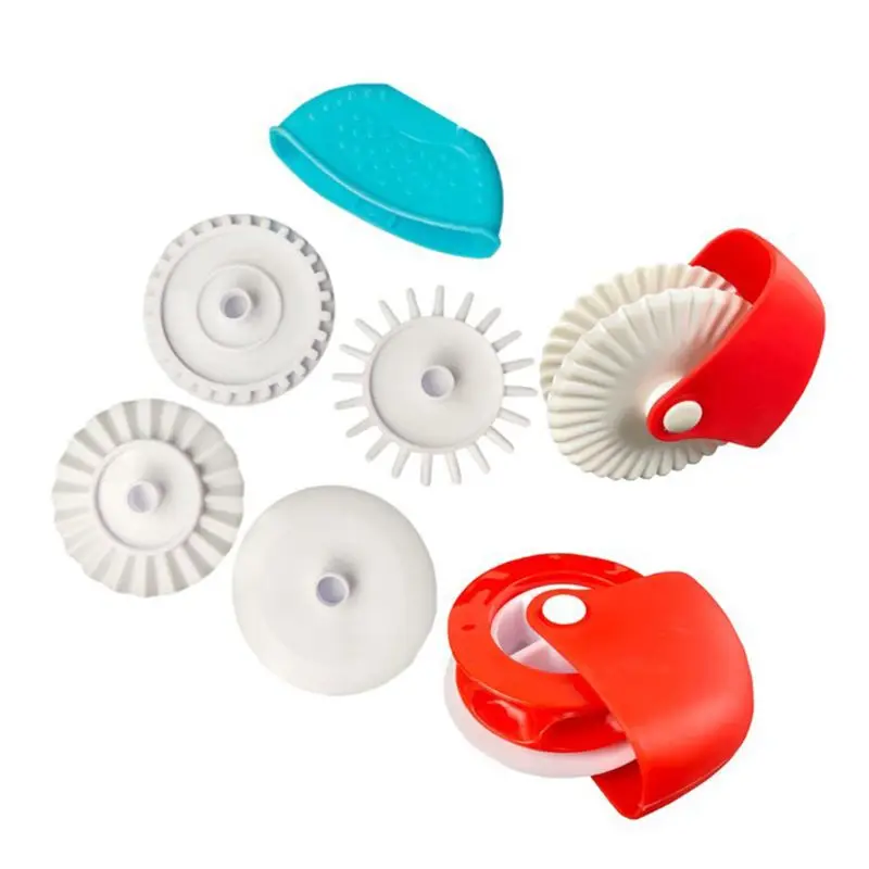 

6 Pcs Pastry Roller Wheel Cutter Noodle Machine Manual Fondant Pizza Decorator