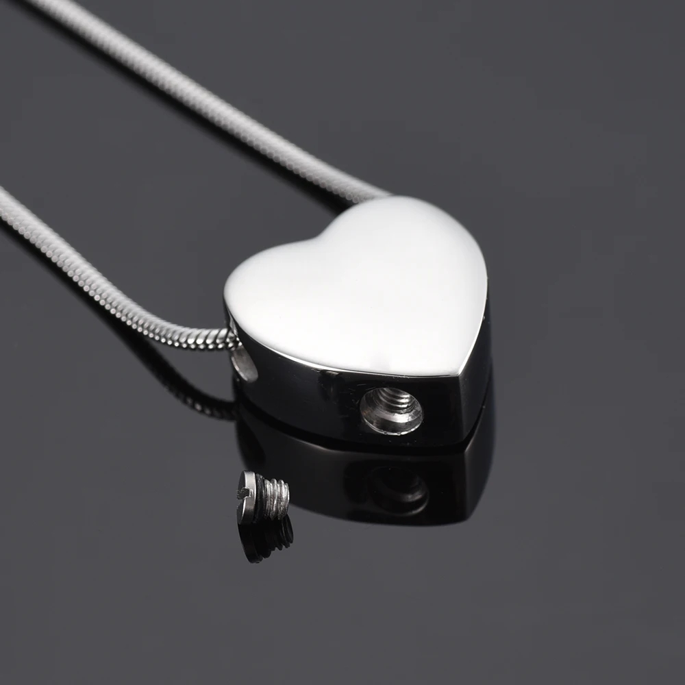 black small blank heart Pendant Cremation jewelry charms Urn necklace Ashes memorial Keepsake casket free engraving | Украшения и