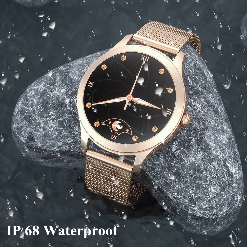 

DAWI Smart Watch Women Full Touch 240*240 IP68 Waterproof Blood Pressure Heart Rate Monitor Ladies Smartwatch for Android IOS