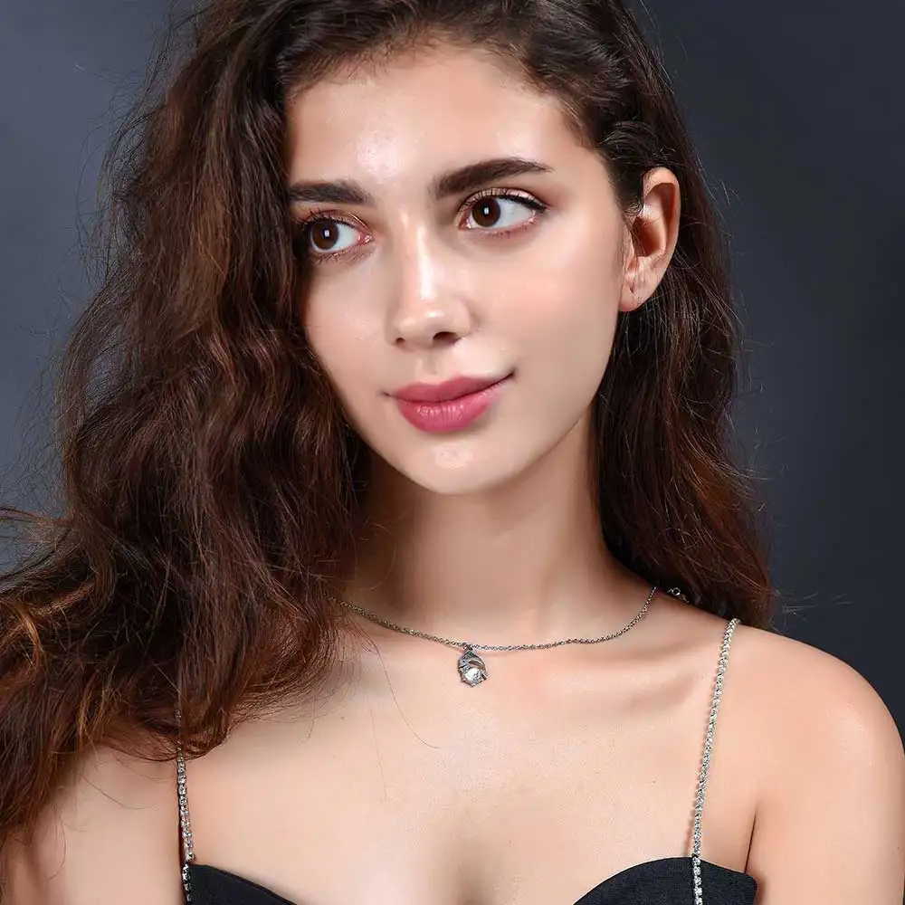 Супер модное большое хрустальное ожерелье из 100% нержавеющей стали с дельфином