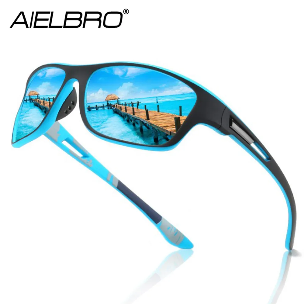 AIELBRO Cycling Sunglasses Polarized Cycling Goggle Men's Cycling 6 Colors Polarizing Glasses gafas ciclismo hombre