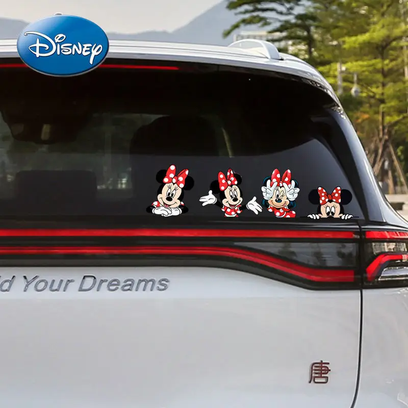 

Disney Mickey Mouse Minnie Lovers Cute Anti-scratch Car Door Sticker Blocking Bumper Cartoon Car Decoration Sticker