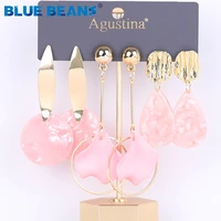 blue beans set earring for women drop earrings fashion jewelry long pink earrings set girls acrylic boho girls dangle earring cc