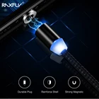 RAXFLY 1 м 2 м 2 а светодиодный магнитный кабель с оплеткой Micro USB Type C Cabo для iPhone 12 11 iPad телефон USB зарядное устройство провод для Xiaomi Huawei