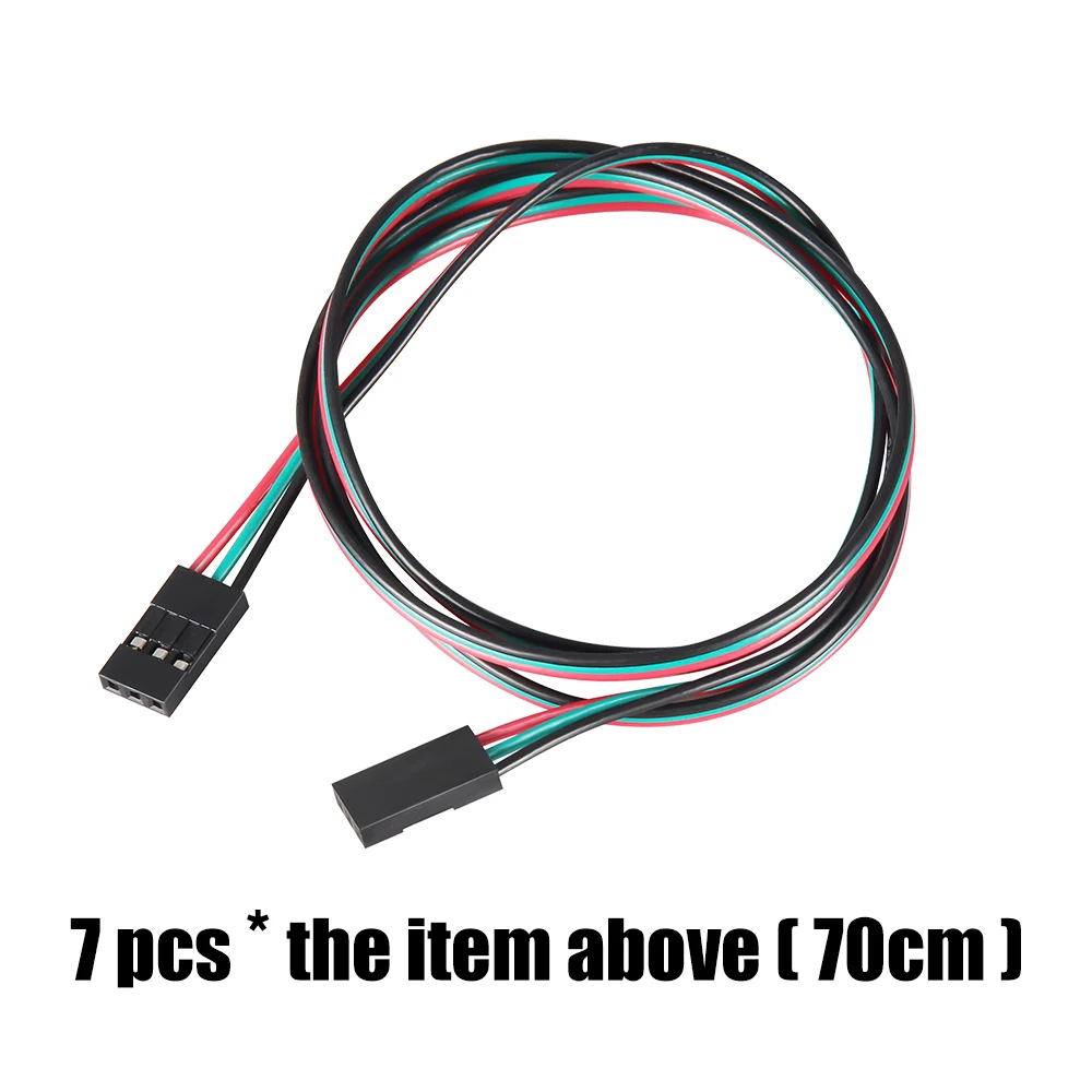 3pin-70cm Гнездовой разъем dupont 2 3 4 pin 3d принтер Запчасти 70 см 100 см dupont кабель Перемычка провода - Цвет: 3pin-70cm
