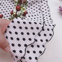 college style white black dots double layer ruffled chiffon lace diy clothes cuff skirt dress cat and dog bib sewing accessories