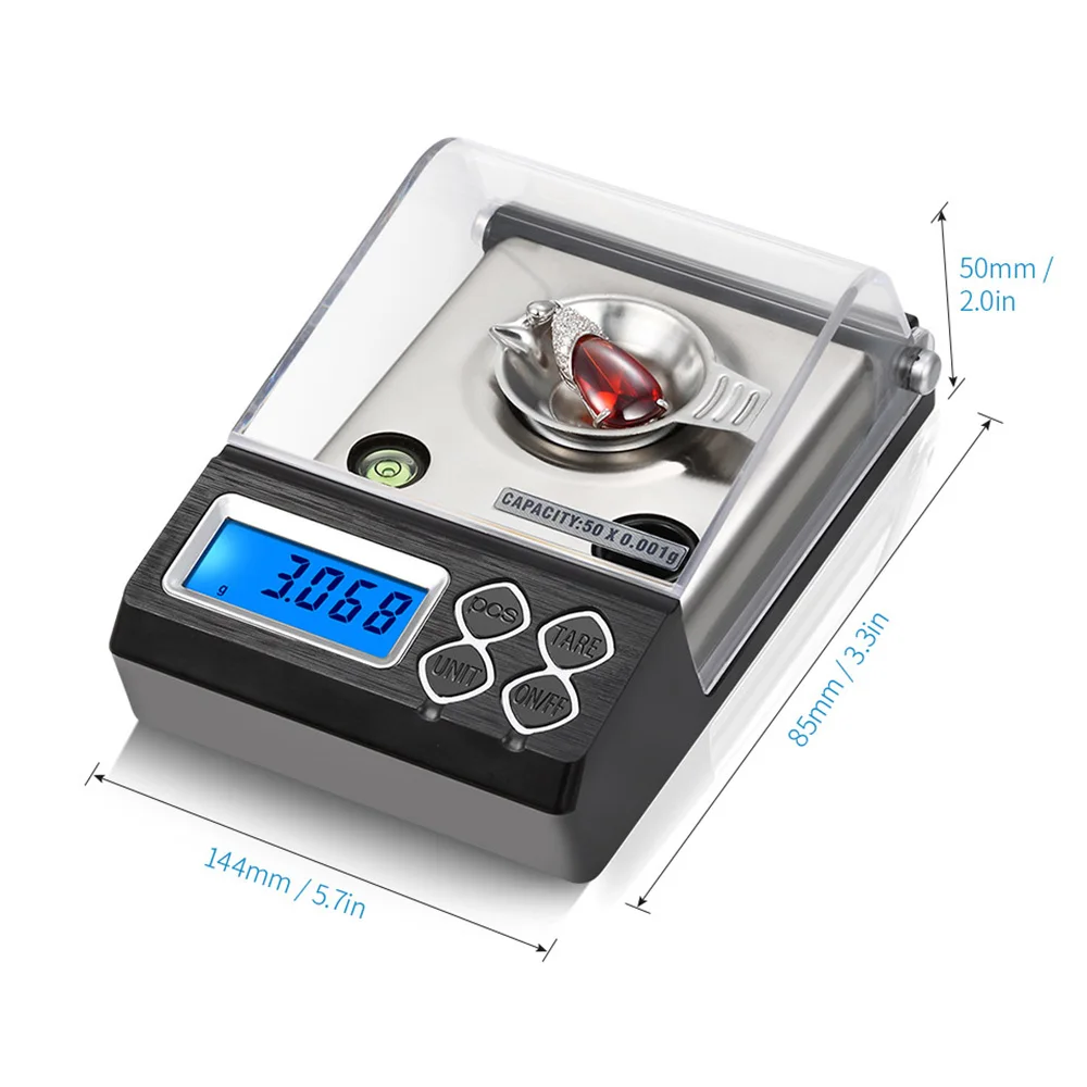 

20g 30g 50g 0.001g Precision Portable Electronic Jewelry Scales Gold Germ Balance 0.001g Digital Counting Carat Milligram Scale