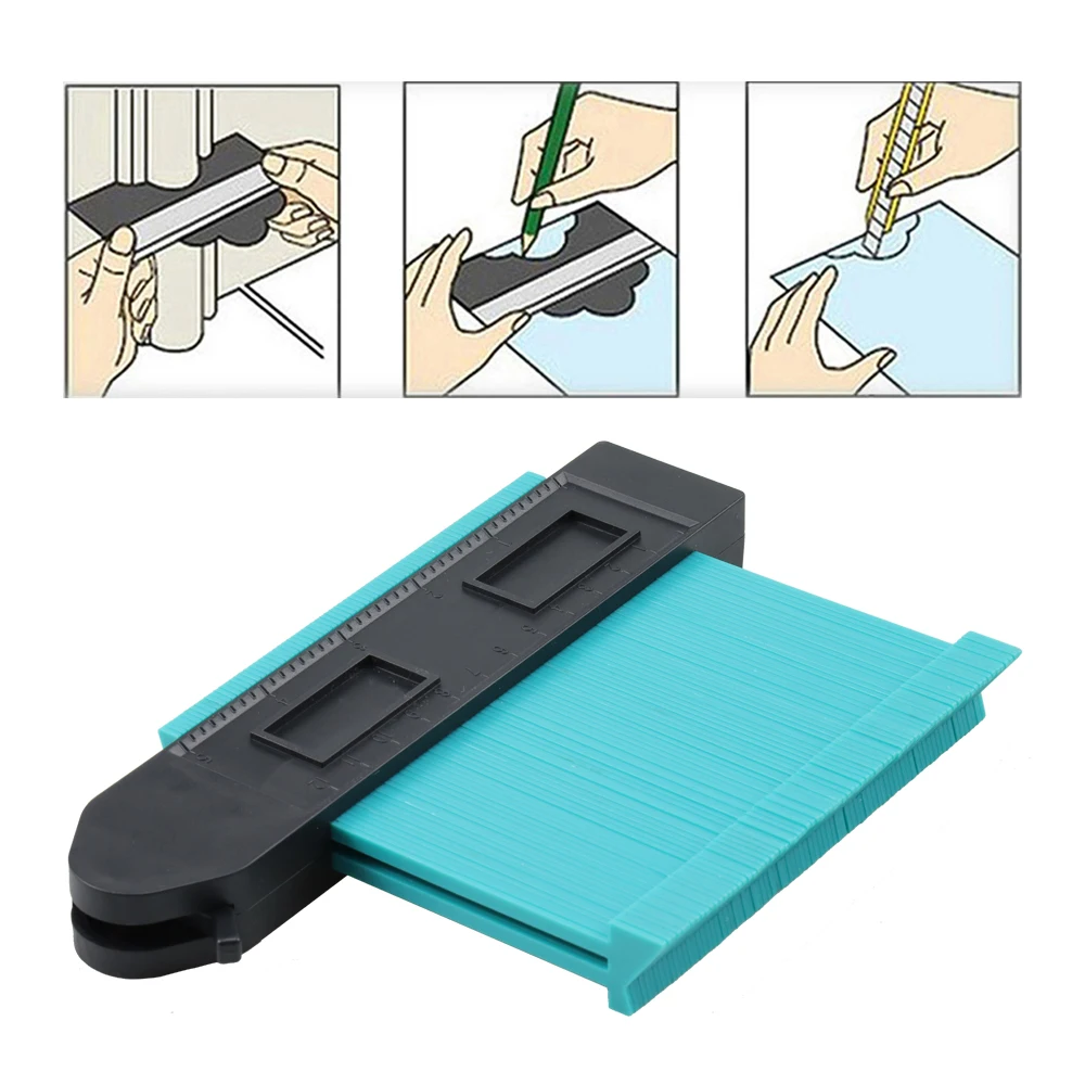 

Multi-functio Contour Profile Gauge Tiling Laminate Tiles Edge Shaping Wood Measure Ruler ABS Contour Gauge Duplicator 5/10 inch