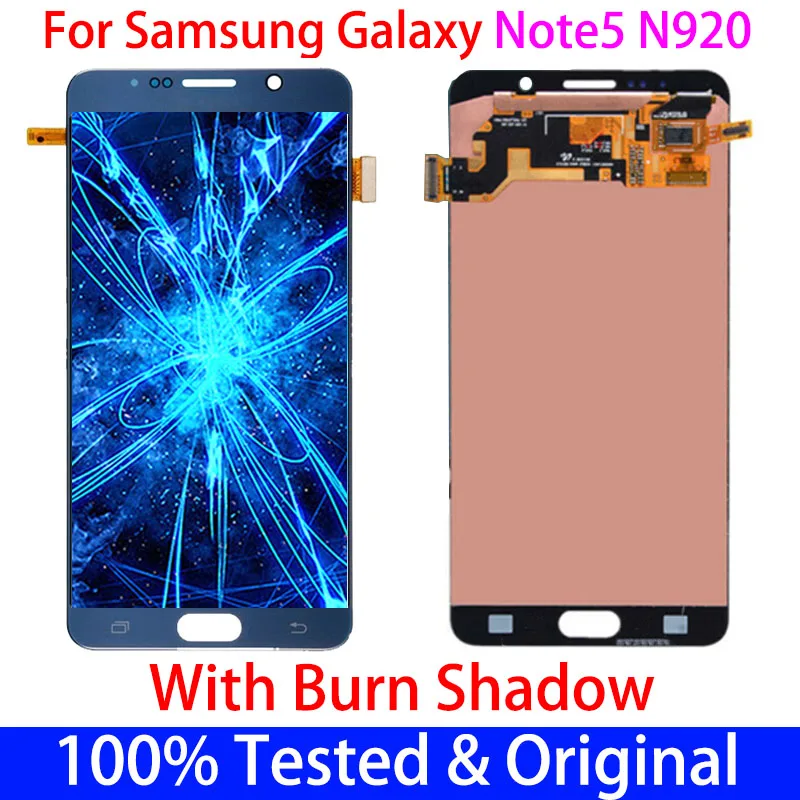 

Оригинальный Amoled ЖК-дисплей 5,7 дюйма для SAMSUNG Galaxy Note 5 Note5 N920 N920F, ЖК-дисплей + сенсорный экран, дигитайзер, запасные части, сжигание