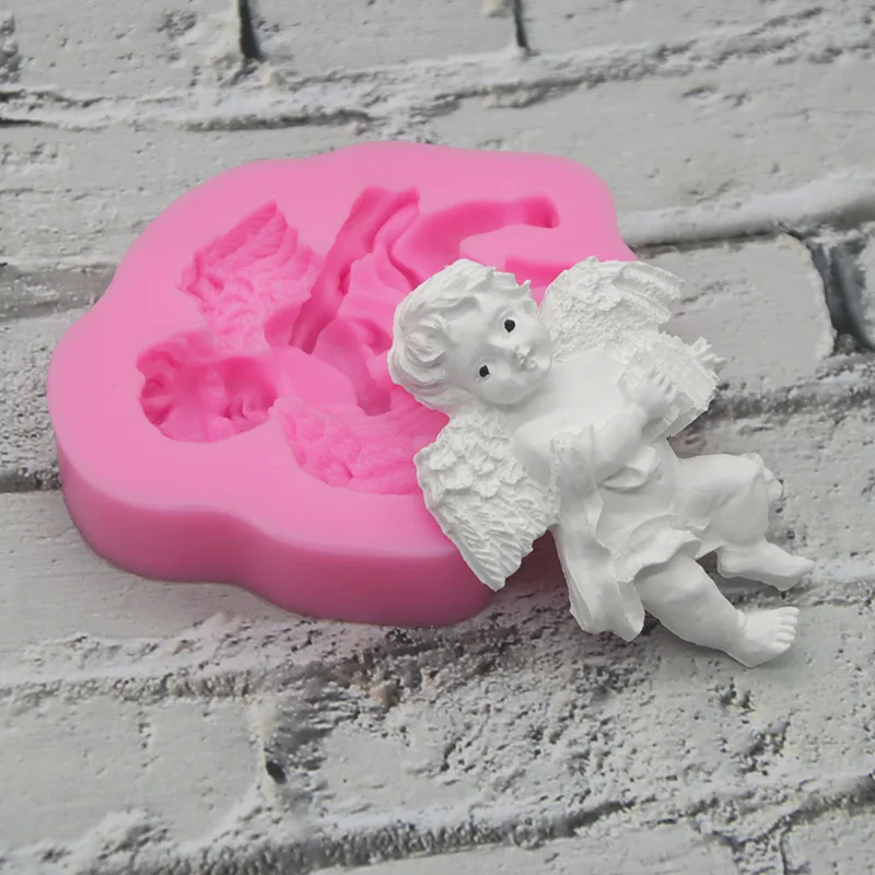 

1PC fudge angel baby chubby silicone mold dry pais cake decoration chocolate clay aromatherapy silicone tool A106 cute