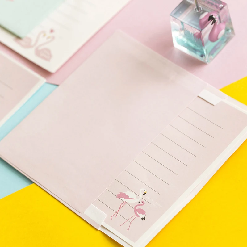 1 шт./лот 6 стилей Розовый Белый Фламинго любовь письмо бумажный конверт модный