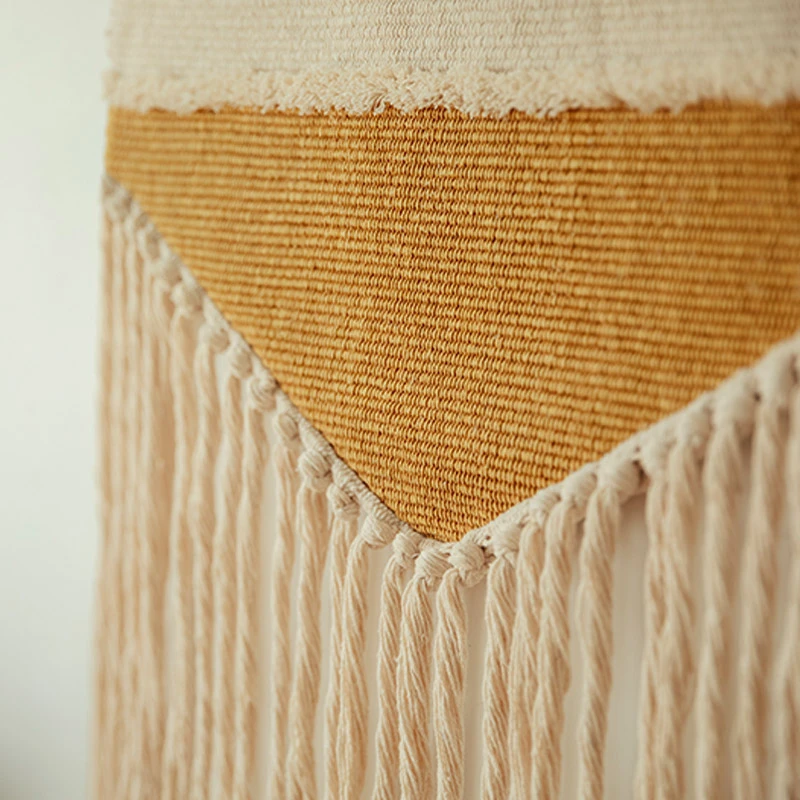 Настенный подвесной гобелен в стиле бохо из ткани макраме с геометрическим