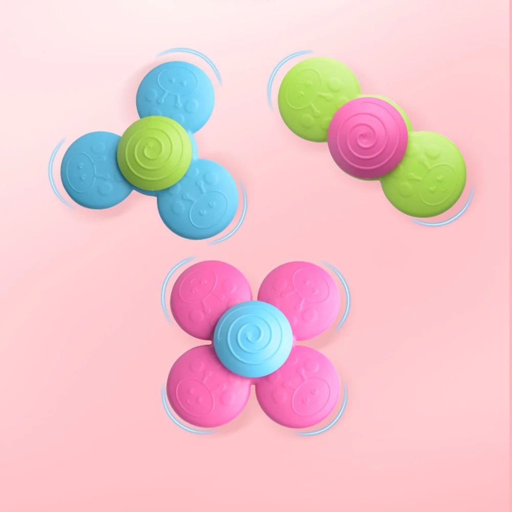 

Novelty Summer Kids Bath Toys Suction Cup Sucker Rotating Gyro Soft Chewable Toy Kids Parent-child Interaction Toys