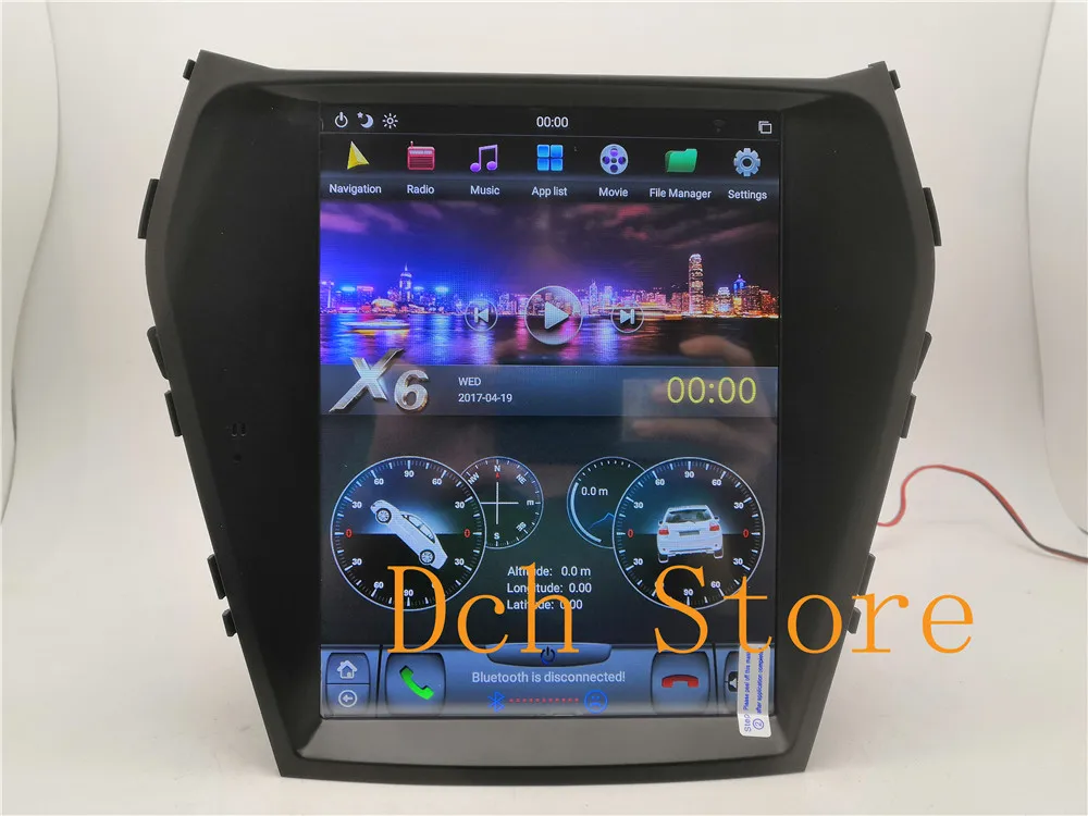 10,4 дюймов вертикальный экран Tesla стиль Android 8,1 автомобильный DVD gps плеер для hyundai santa Fe Ix45 2013- навигация PX6 CARPLAY