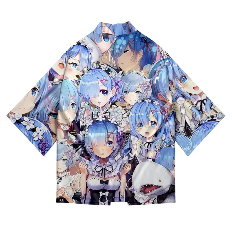 Кимоно из аниме Re Zero Start Life in other World летняя рубашка REM кимоно ОЗУ Свободный