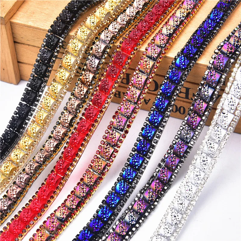 Красивая Хрустальная стразы горячей фиксации обрезка 5 ярдов сделай сам