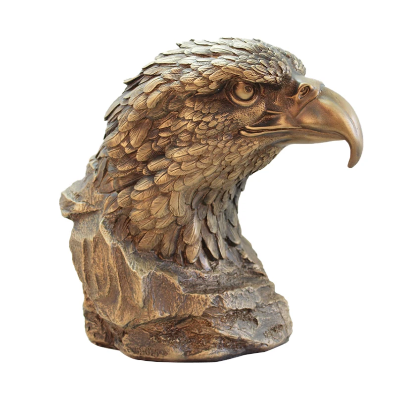 Античный бронзовый орел головы орнамент офис Домашняя Декоративная скульптура