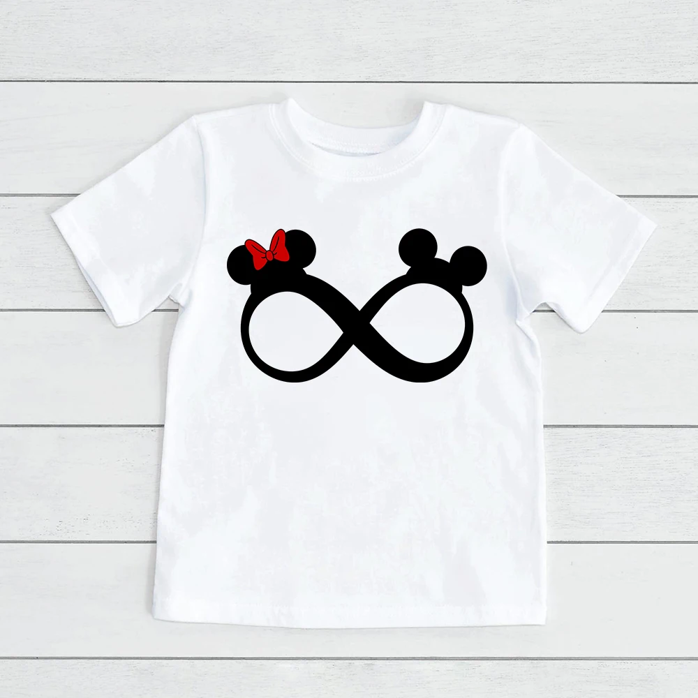 

Футболка детская с принтом Минни и Микки Маус, модный топ в стиле Харадзюку, базовая белая модная индивидуализированная рубашка, Лидер прод...