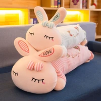 40 120cm pink kawaii big long rabbit sleeping pillow animals soft stuffed plush toys for kids girl birthday new year gift