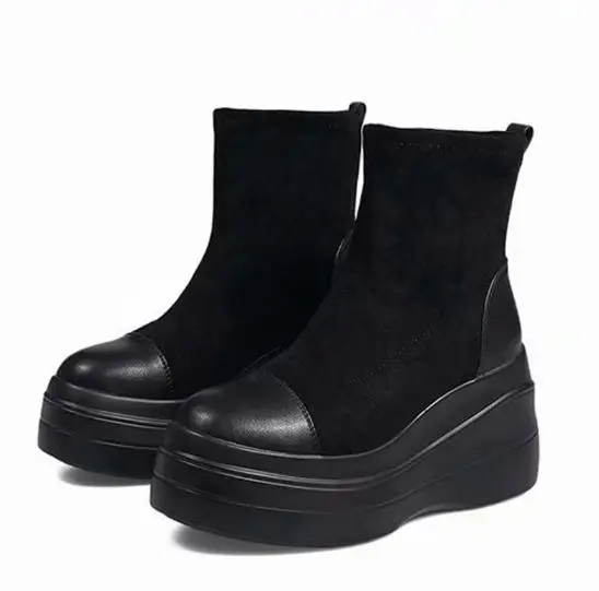 Женские ботинки Mateen на толстой подошве Корейская версия универсальных платформ