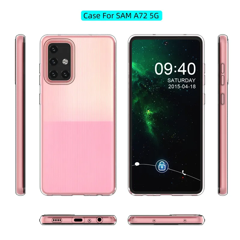 

Transparent Ultra Thin Phone Cases Protective Cover Soft Shell For Samsung Galaxy S21 S20 FE Plus Ultra A52 A72 A42 A12 A02S 5G