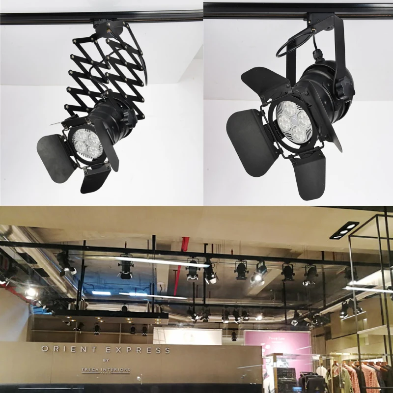 Extensible Painted Rail Lighting Head E27 Base Industrialstyle LED Ceiling Lamp For Accent Task Wall Art Exhibition | Лампы и