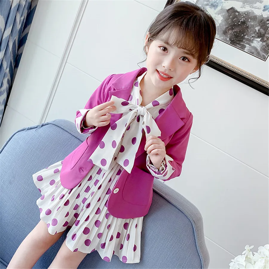 Одежда для девочек плиссированное платье и куртка одежда верхняя костюм