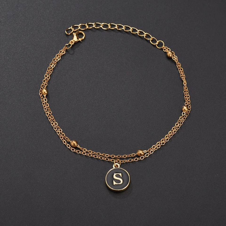 Милый браслет с инициалами для женщин 26 A-Z буквы Bff лучший друг двухсторонние