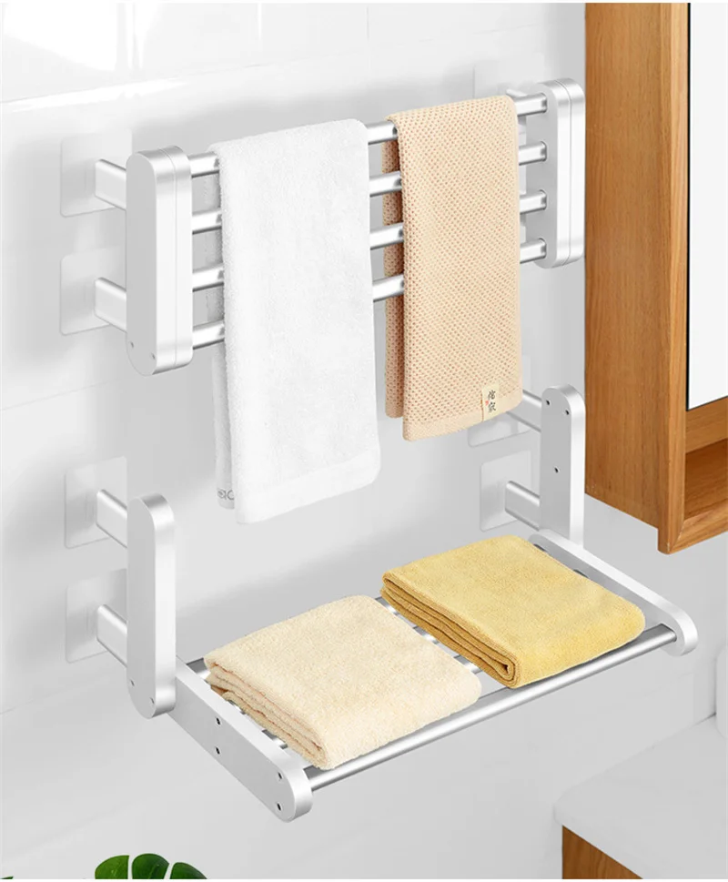Electric Towel Rack Waterproof Wall Mount Towel Thermostatic Display Heating Warmer Shelf Rack for Bathroom Space Aluminum MJ05 enlarge