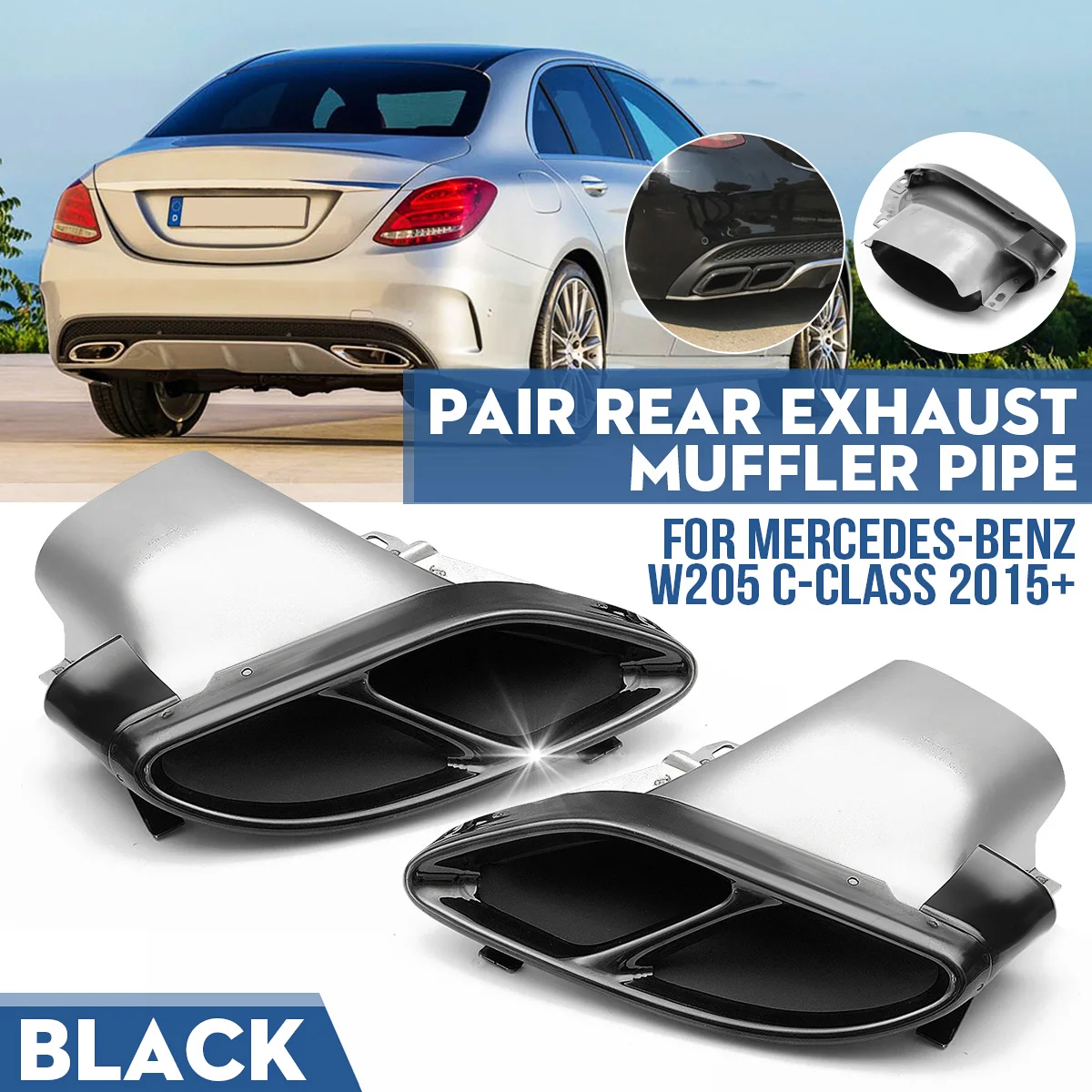 Пара автомобильных задних выхлопных труб глушителя выхлопные трубы наконечники