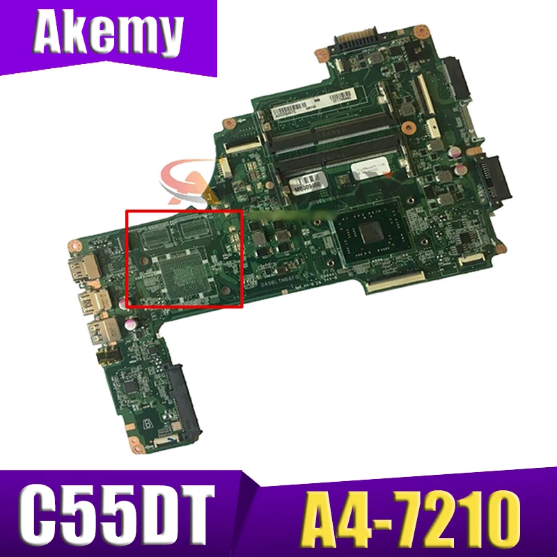 

Оригинальный A000390300 DA0BLTMB8F0 материнская плата для ноутбука toshiba satellite C55DT C55DT-C A4-7210 1,8 ГГц процессор протестированы
