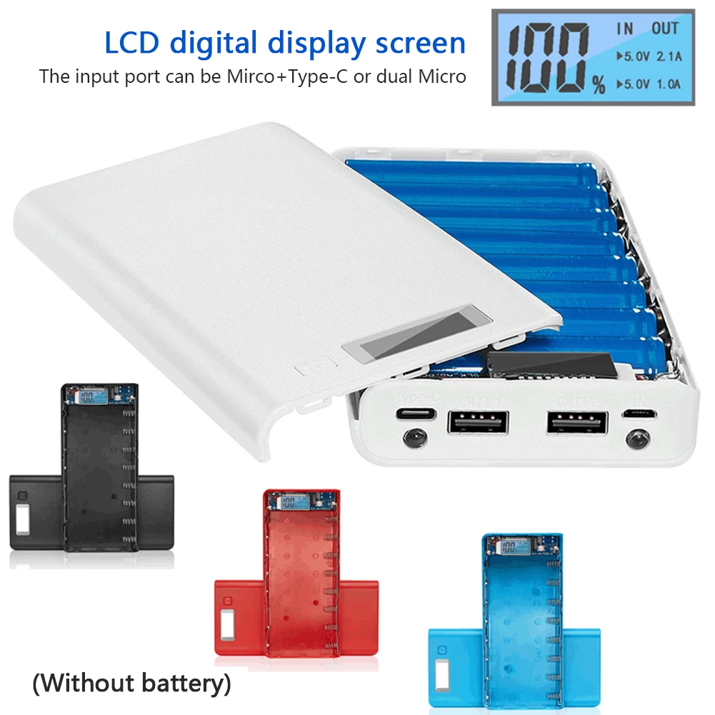 Двойной USB 8*18650 Power Bank Тип предусмотренной батареи C контейнер под элемент питания