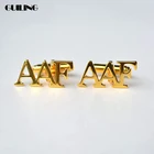 Изящные персонализированные 1-3 Подвески с буквами, индивидуальные запонки для женщин, манжеты из нержавеющей стали для костюма, подарок для папы, ювелирные изделия