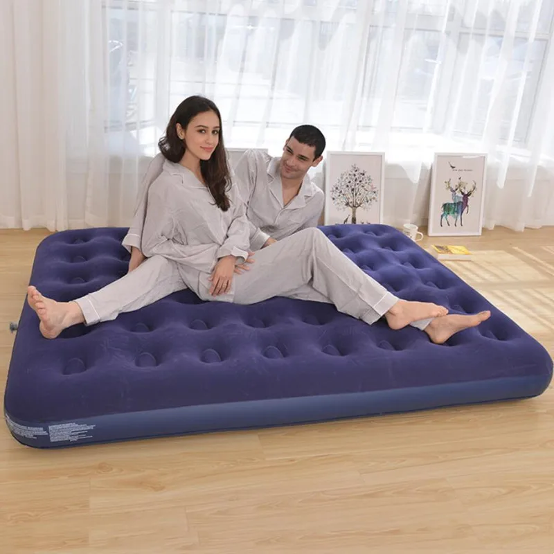 

Домашний Складной надувной матрас, утолщенная Расширенная пневматическая кровать для улицы, 203X152X22cm