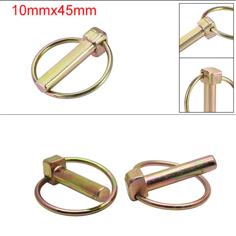 

1 Pack Linch Pin with Ring 6x45mm 8x45mm 10x45mm Trailer Pins Assortment Kit for Boat Kayak Canoe Trailer Tractor Trolley Hors