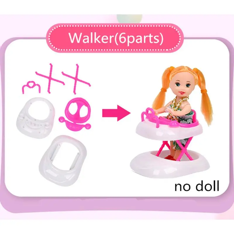 

94pcs Doll Furniture Pretend Play Toy Sofa Shoes Jewelry For Doll Brabie Kelly Doll House Accessories Girl Present 54DF