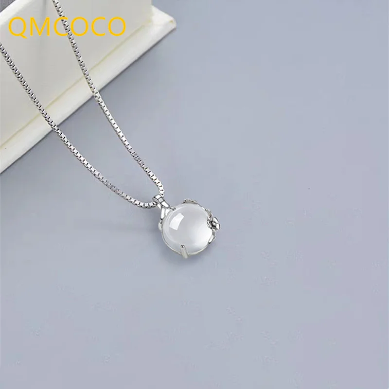 QMCOCO, серебряный цвет, Женская цепочка до ключиц, простой дизайн, круглая, искусственная кожа для женщин, ретро, модные ювелирные изделия для шеи