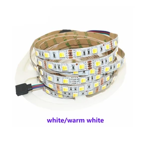 Двухцветная светодиодная лента, 12 В постоянного тока, 5050, белый/теплый белый, двойной белый, 2 цвета в 1, чип с регулировкой температуры, Светодиодная лента CCT, 5 м/рулон