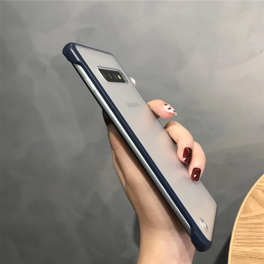 Безрамный бампер для Samsung Galaxy S10 Plus S9 однотонный чехол из поликарбоната + ТПУ