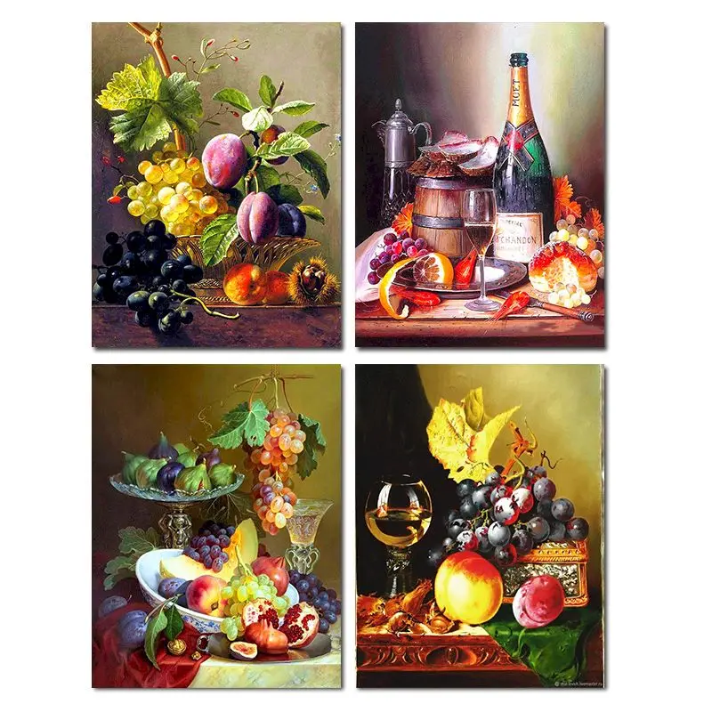 

GATYZTORY Painting By Numbers Fruit Wine Modern Wall Art Canvas Painting Acrylic Paint By Numbers For Home Decor Framed