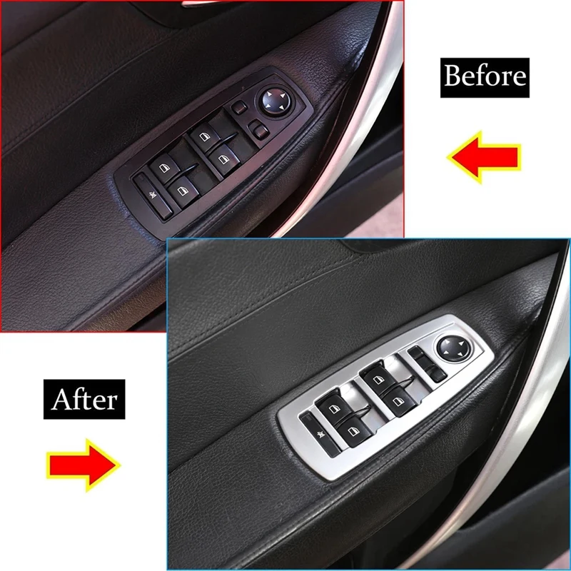 Для-BMW X3 E83 2006-2010 кнопки для подъема стекла автомобиля рамка отделка наклейки 4