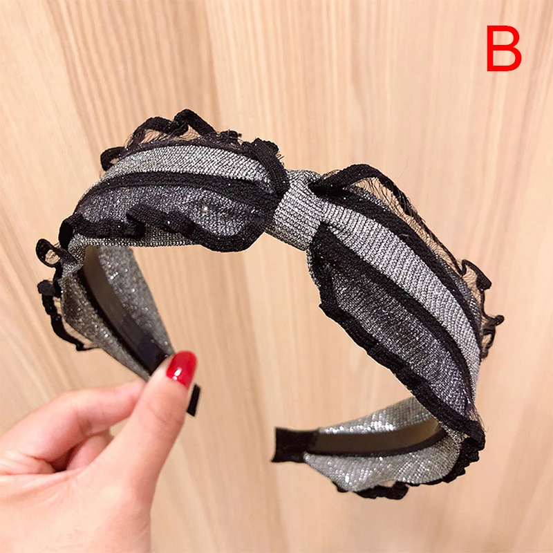 

Cute Lace Knot Headband For Women Hairband Hair Accessories Wide Knotted Mesh Head Band Hair Hoop Girls Headdress